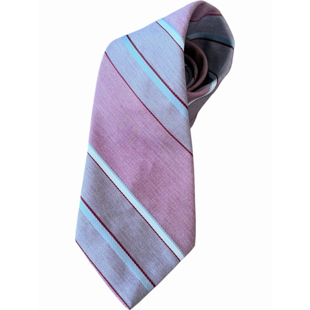 Johnny Carson 100% Polyester Pink Blue Tie 1970's Tonight Show Retro 54" x 3.25"